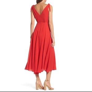 Betsey Johnson Pebble Crepe Midi Dress NWT - Red 4